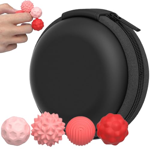 4 Stück Anti Stress Spielzeug, Anziehungskraft Stress Bälle Mit Silikonhülle Fun Texturen Roller Reise Spielzeug Geschenk Geeignet Für Emotionales Management Und Entspannung(Rot) von MXYZQDE