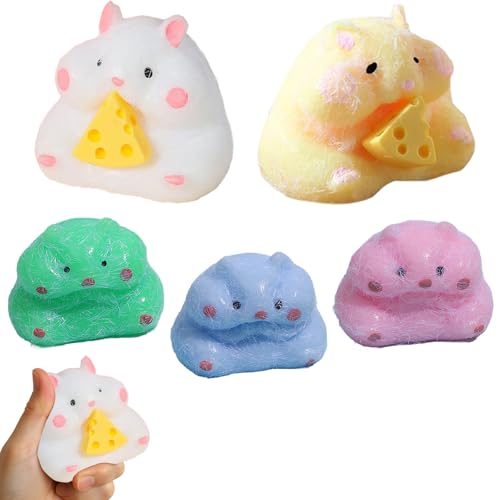 5 Stück Squishiy, Hamster Spielzeug, Squeeze Toy, Quetsch Spielzeug Gelten für Stressabbau Entspannung Kreativität Förderung Konzentration Pausen Aktivität Büro Freizeit von MXYZQDE