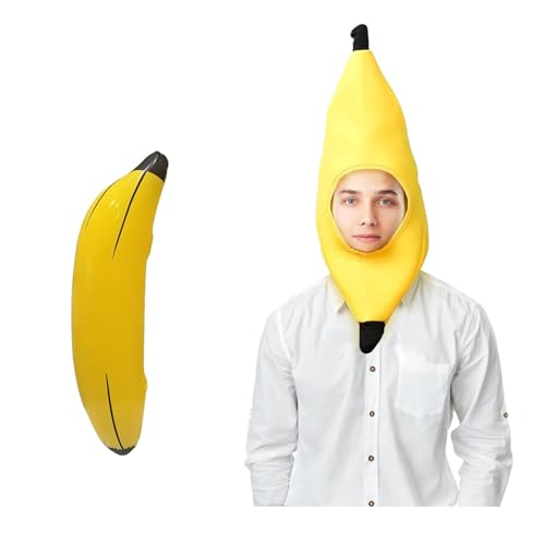 MXYZQDE 2 Stück Bananen Kostüm, Banana Hat, Süß und Raffiniert Bananenkostüm Männer, Lustige Party Hut Bananenhut Geeignet für kreative Bildaufnahmen und Partydekorationen von MXYZQDE