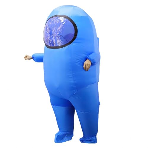 Amon Us Aufblasbares Kostüm für Erwachsene, lustiges Halloween-Raumanzug-Kostüm, Astronauten-Figuren für Erwachsene, Spiel-Fans (blau) von MXoSUM