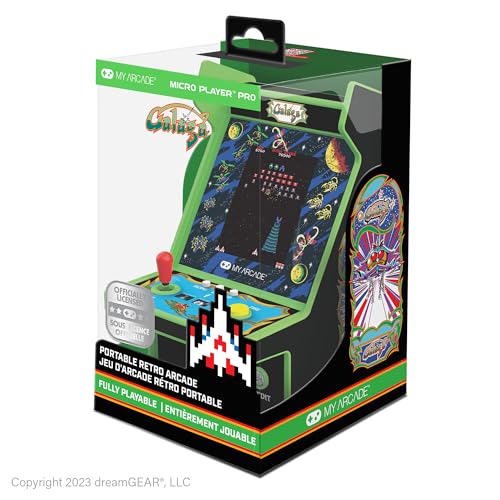 Micro Player PRO Galaga & Galaxian Retrogaming-Spiel 7 cm hochauflösender Bildschirm von MY ARCADE