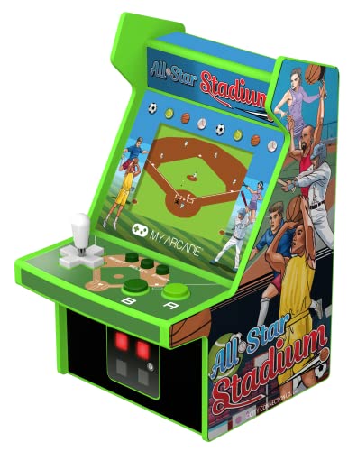 My Arcade All Star Stadion-Mikro-Player, voll tragbare Mini-Arcade-Maschine mit 307 Retro-Spielen, 7 cm Bildschirm von MY ARCADE