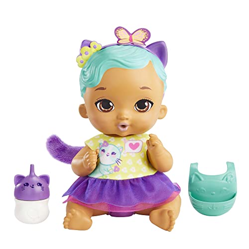 My Garden Baby HHL22 - Katzen-Baby Puppe (blaue Haare) mit Katzenohren und süßem Jasmin-Duft, inklusive Lätzchen, Fläschchen und Stoffwindel, Spielzeug für Kinder ab 3 Jahren My Garden Baby HHL22 - Katzen-Baby Puppe (blaue Haare) mit Katzenohren und süßem Jasmin-Duft, inklusive Lätzchen, Fläschchen und Stoffwindel, Spielzeug für Kinder ab 3 Jahren von Mattel