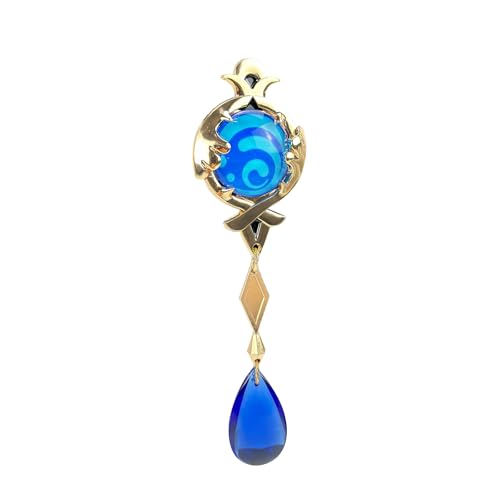 MYAYD Blauer Anhänger Dekoration Kette Kostüm Zubehör Requisite für Furina Fontaine Focalors Cosplay von Genshin Impact (blaue Brosche) von MYAYD