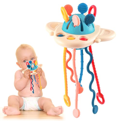 MYDOVA Montessori Spielzeug, Kinderspielzeug ab 1 Jahr, Sensorik Spielzeug Baby, Beißring Baby, Silikon Zugschnur, Form des Flugzeugs, Aufhängbar, Lernspiele für Babys ab 18+ Monaten MYDOVA Montessori Spielzeug, Kinderspielzeug ab 1 Jahr, Sensorik Spielzeug Baby, Beißring Baby, Silikon Zugschnur, Form des Flugzeugs, Aufhängbar, Lernspiele für Babys ab 18+ Monaten von MYDOVA