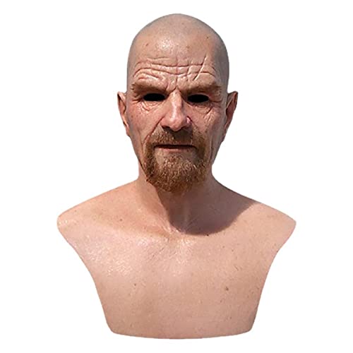 MYDVDHDV-Breaking Bad Old White Bald Beard Old Man Cosplay Maske Halloween Requisiten Maske Horror Kopfbedeckung für Halloween Karneval Kostüm Party Requisiten von MYDVDHDV