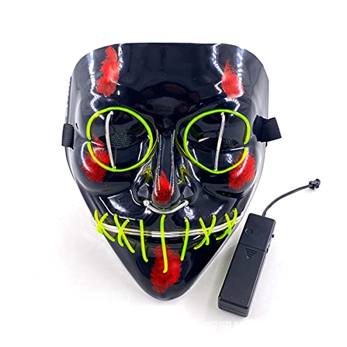 MYDVDHDV El Zweifarbige leuchtende Geistergesicht Vollgesichtsmaske Cosplay Maske Halloween Cosplay Horror Erwachsene Leuchtende Cosplay Maske Horror Kopfbedeckung für Halloween Karneval Kostüm Party von MYDVDHDV