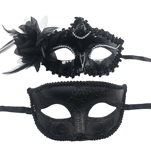 MYDVDHDV Half Face Karneval Paar Cosplay Maske Venedig Maskerade Cosplay Maske Horror Kopfbedeckung für Halloween Karneval Kostüm Party Requisiten von MYDVDHDV