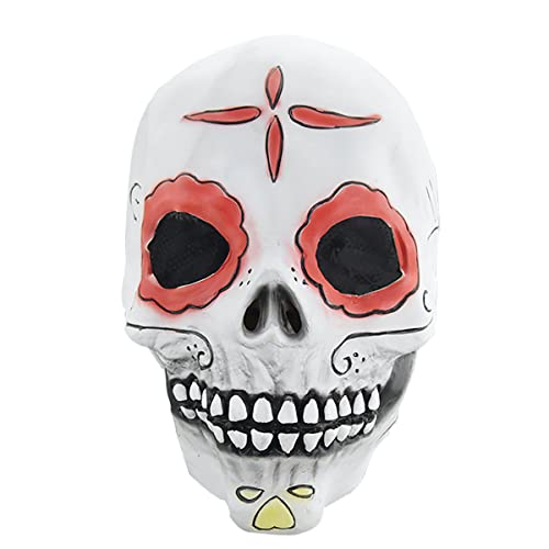 MYDVDHDV Horror Skull Cosplay Maske Maskerade Cosplay Requisiten Blume Schädel Scary Cosplay Maske Horror Kopfbedeckung für Halloween Karneval Kostüm Party Requisiten von MYDVDHDV