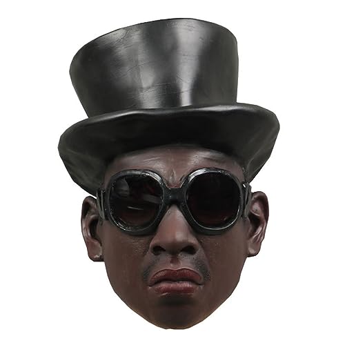 MYDVDHDV-Hworks Cosplay Kostüm Maske Schwarz Sarg Kopf Abdeckung Maske Halloween Leistung Lustiges Netz Rot Lustige Vibrato Broadcast Full Face Requisiten Cos von MYDVDHDV