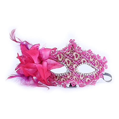 MYDVDHDV-Hworks Feder Party Maske Rosa Half Face Cover Cosplay Prop für Halloween MYDVDHDV-Hworks Feder Party Maske Rosa Half Face Cover Cosplay Prop für Halloween von MYDVDHDV