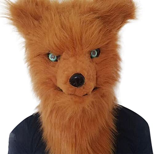 MYDVDHDV-Hworks Plüsch Fuchs Headger Mund bewegliche Maske Kunststoff Cosplay Kostüm Requisiten für Halloween Party von MYDVDHDV