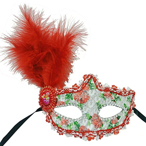 MYDVDHDV-Hworks Rote Feder-Maske, halbes Gesicht, Blinder, Halloween-Kostüm, Spielrequisite MYDVDHDV-Hworks Rote Feder-Maske, halbes Gesicht, Blinder, Halloween-Kostüm, Spielrequisite von MYDVDHDV
