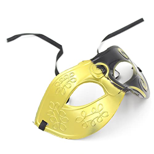 MYDVDHDV-Hworks Venice Knight Mask Yellow Black Half Face Mask Halloween Masquerade Party Face Cover for Adults von MYDVDHDV