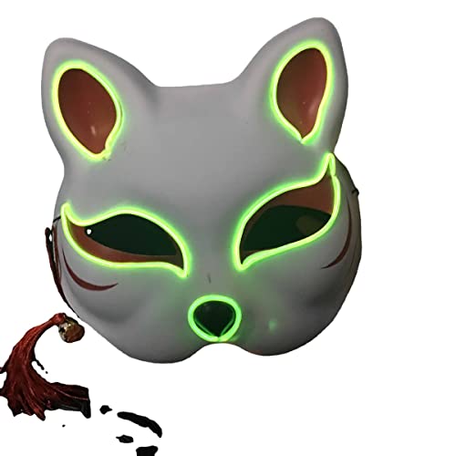 MYDVDHDV Kätzchen Maske Hip-Hop Leuchtende Maske Horror Kopfbedeckung für Halloween Karneval Kostüm Party Requisiten von MYDVDHDV