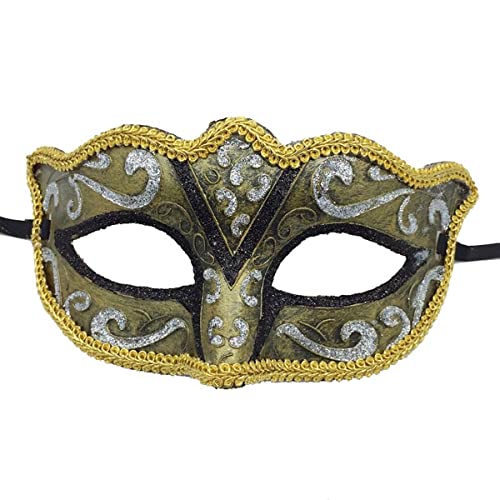 MYDVDHDV-Maskerade Half Face Fox Cosplay Maske Exquisite Spitze Performance Requisiten Gold Maske Horror Kopfbedeckung für Halloween Karneval Kostüm Party Requisiten von MYDVDHDV