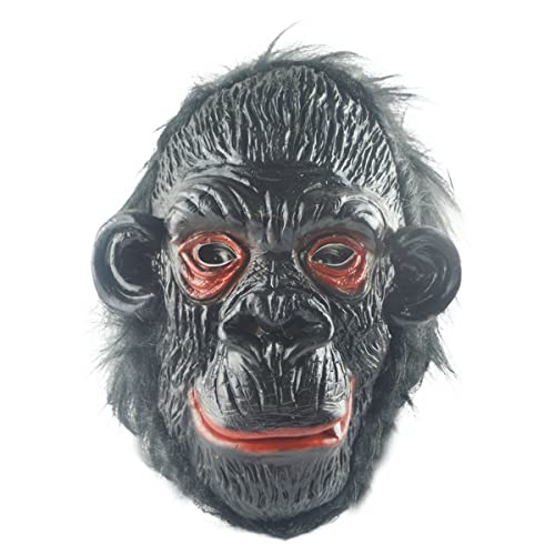 MYDVDHDV Schwarze Gorilla Cosplay Maske Vollgesichts-Kopfbedeckung Affe Tier Vinyl Cosplay Maske Horror Kopfbedeckung für Halloween Karneval Kostüm Party Requisiten von MYDVDHDV