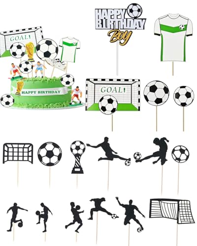 MYGLOAR 18 Stück Fußball-Kuchenaufsätze, Fußballspieler-Kuchenaufsätze, Fußballfiguren, Fußball-Geburtstagskuchenaufsätze für Männer, Jungen, Fußballsportthema, Geburtstagspartyzubehör MYGLOAR 18 Stück Fußball-Kuchenaufsätze, Fußballspieler-Kuchenaufsätze, Fußballfiguren, Fußball-Geburtstagskuchenaufsätze für Männer, Jungen, Fußballsportthema, Geburtstagspartyzubehör von MYGLOAR