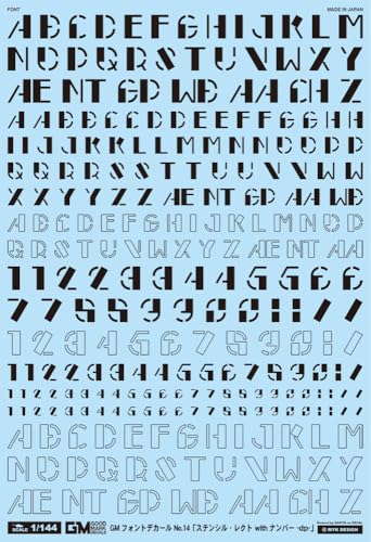 GM-823 1/144 Schriftart Aufkleber Nr. 14 "Schablone Rect mit Nummer -dp-" [Schwarz] Allzweck-Wassertransfer-Aufkleber Gute Mark Aufkleber MYK DESIGN [Acita Decal] von MYK DESIGN