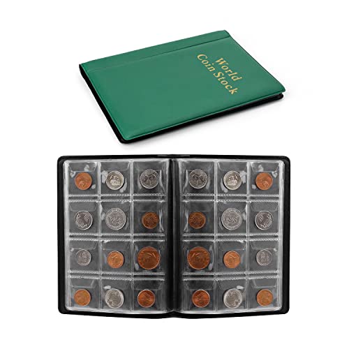 MYLERCT Münzalbum, Green Münzsammlung Album, Kann 120 Münzen Sammelalbum Speichern, Geeignet zum Sammeln von Münzen und Abzeichen mit Einem Durchmesser von Weniger als 25 mm von MYLERCT