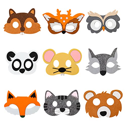 MYLERCT Tiermaske, 9 Stück Filzmaterial Tiermasken, Weich, Angenehm zu Tragen, Wiederverwendbar, Filzmaske Geeignet für Geburtstagsfeiern, Kostümpartys MYLERCT Tiermaske, 9 Stück Filzmaterial Tiermasken, Weich, Angenehm zu Tragen, Wiederverwendbar, Filzmaske Geeignet für Geburtstagsfeiern, Kostümpartys von MYLERCT