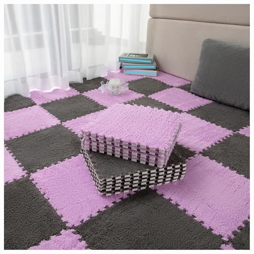 10 Stück ineinander greifende Bodenmatten aus Plüschschaum, DIY-Schneidbare Schaumstoffmattenfliesen, 30 x 30 x 1 cm Flauschige Teppichfliesen, Puzzle-Teppichquadrat, Flauschige Spielmatten für das S 10 Stück ineinander greifende Bodenmatten aus Plüschschaum, DIY-Schneidbare Schaumstoffmattenfliesen, 30 x 30 x 1 cm Flauschige Teppichfliesen, Puzzle-Teppichquadrat, Flauschige Spielmatten für das S von MYRDBT