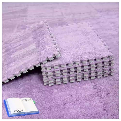 100 Stück ineinander greifende Plüschschaum-Bodenmatten, Flauschige Puzzle-Bodenfliesen, 30 x 30 cm weiche quadratische Schaumstoffmatten, Spielmatte für den Boden mit Kanten, Teppiche für das Zimmer 100 Stück ineinander greifende Plüschschaum-Bodenmatten, Flauschige Puzzle-Bodenfliesen, 30 x 30 cm weiche quadratische Schaumstoffmatten, Spielmatte für den Boden mit Kanten, Teppiche für das Zimmer von MYRDBT