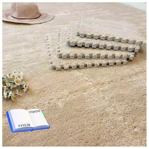 100 Stück ineinander greifende Plüschschaum-Bodenmatten, Flauschige Puzzle-Bodenfliesen, 30 x 30 cm weiche quadratische Schaumstoffmatten, Spielmatte für den Boden mit Kanten, Teppichvorleger für das 100 Stück ineinander greifende Plüschschaum-Bodenmatten, Flauschige Puzzle-Bodenfliesen, 30 x 30 cm weiche quadratische Schaumstoffmatten, Spielmatte für den Boden mit Kanten, Teppichvorleger für das von MYRDBT