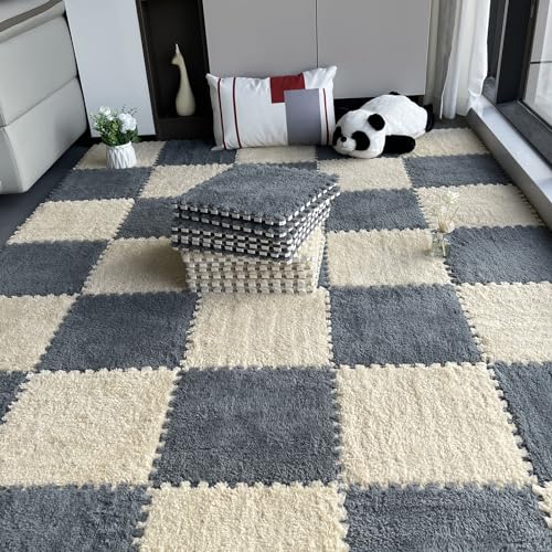 20 Fliesen 12x12 Zoll Puzzleteil-Teppich für den Boden, ineinandergreifende Bodenmatte aus Plüschschaum, 0,4 Zoll Dicker quadratischer Schaumstoffboden, Flauschiger Teppich, zum Verlegen Kleiner Fläc 20 Fliesen 12x12 Zoll Puzzleteil-Teppich für den Boden, ineinandergreifende Bodenmatte aus Plüschschaum, 0,4 Zoll Dicker quadratischer Schaumstoffboden, Flauschiger Teppich, zum Verlegen Kleiner Fläc von MYRDBT