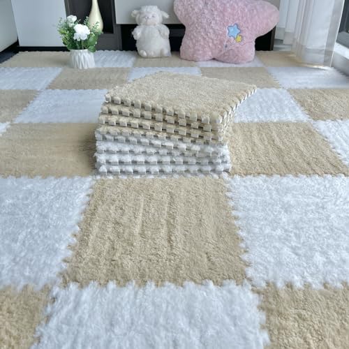 20 Fliesen 12x12 Zoll Puzzleteil-Teppich für den Boden, ineinandergreifende Bodenmatte aus Plüschschaum, 0,4 Zoll Dicker quadratischer Schaumstoffboden, Flauschiger Teppich, zum Verlegen Kleiner Fläc 20 Fliesen 12x12 Zoll Puzzleteil-Teppich für den Boden, ineinandergreifende Bodenmatte aus Plüschschaum, 0,4 Zoll Dicker quadratischer Schaumstoffboden, Flauschiger Teppich, zum Verlegen Kleiner Fläc von MYRDBT
