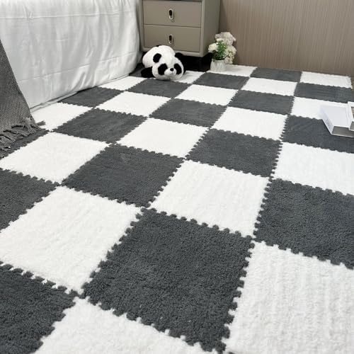 20 Fliesen 12x12 Zoll Puzzleteil-Teppich für den Boden, ineinandergreifende Bodenmatte aus Plüschschaum, 0,4 Zoll Dicker quadratischer Schaumstoffboden, Flauschiger Teppich, zum Verlegen Kleiner Fläc 20 Fliesen 12x12 Zoll Puzzleteil-Teppich für den Boden, ineinandergreifende Bodenmatte aus Plüschschaum, 0,4 Zoll Dicker quadratischer Schaumstoffboden, Flauschiger Teppich, zum Verlegen Kleiner Fläc von MYRDBT