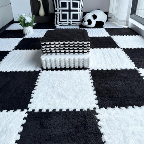 20 Fliesen 12x12 Zoll Puzzleteil-Teppich für den Boden, ineinandergreifende Bodenmatte aus Plüschschaum, 0,4 Zoll Dicker quadratischer Schaumstoffboden, Flauschiger Teppich, zum Verlegen Kleiner Fläc 20 Fliesen 12x12 Zoll Puzzleteil-Teppich für den Boden, ineinandergreifende Bodenmatte aus Plüschschaum, 0,4 Zoll Dicker quadratischer Schaumstoffboden, Flauschiger Teppich, zum Verlegen Kleiner Fläc von MYRDBT