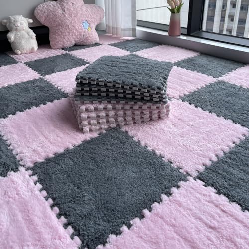 20 Fliesen 12x12 Zoll Puzzleteil-Teppich für den Boden, ineinandergreifende Bodenmatte aus Plüschschaum, 0,4 Zoll Dicker quadratischer Schaumstoffboden, Flauschiger Teppich, zum Verlegen Kleiner Fläc 20 Fliesen 12x12 Zoll Puzzleteil-Teppich für den Boden, ineinandergreifende Bodenmatte aus Plüschschaum, 0,4 Zoll Dicker quadratischer Schaumstoffboden, Flauschiger Teppich, zum Verlegen Kleiner Fläc von MYRDBT