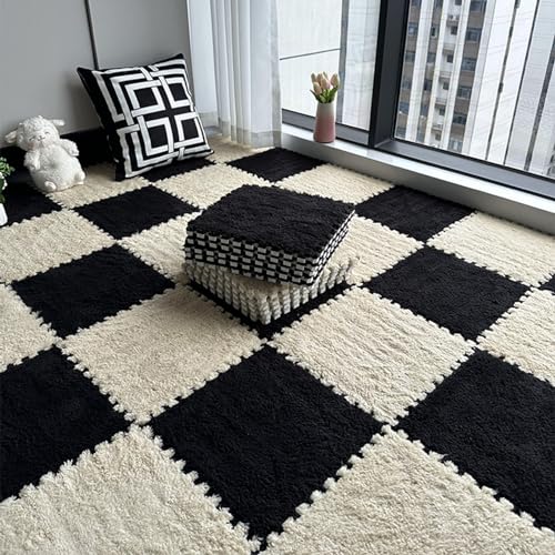 20 Fliesen 12x12 Zoll Puzzleteil-Teppich für den Boden, ineinandergreifende Bodenmatte aus Plüschschaum, 0,4 Zoll Dicker quadratischer Schaumstoffboden, Flauschiger Teppich, zum Verlegen Kleiner Fläc 20 Fliesen 12x12 Zoll Puzzleteil-Teppich für den Boden, ineinandergreifende Bodenmatte aus Plüschschaum, 0,4 Zoll Dicker quadratischer Schaumstoffboden, Flauschiger Teppich, zum Verlegen Kleiner Fläc von MYRDBT
