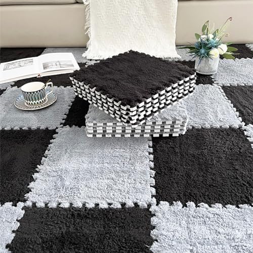 20 Fliesen 12x12 Zoll Puzzleteil-Teppich für den Boden, ineinandergreifende Bodenmatte aus Plüschschaum, 0,4 Zoll Dicker quadratischer Schaumstoffboden, Flauschiger Teppich, zum Verlegen Kleiner Fläc 20 Fliesen 12x12 Zoll Puzzleteil-Teppich für den Boden, ineinandergreifende Bodenmatte aus Plüschschaum, 0,4 Zoll Dicker quadratischer Schaumstoffboden, Flauschiger Teppich, zum Verlegen Kleiner Fläc von MYRDBT