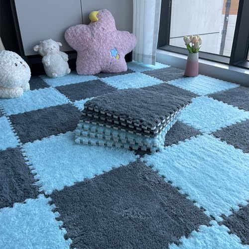 20 Fliesen 12x12 Zoll Puzzleteil-Teppich für den Boden, ineinandergreifende Bodenmatte aus Plüschschaum, 0,4 Zoll Dicker quadratischer Schaumstoffboden, Flauschiger Teppich, zum Verlegen Kleiner Fläc 20 Fliesen 12x12 Zoll Puzzleteil-Teppich für den Boden, ineinandergreifende Bodenmatte aus Plüschschaum, 0,4 Zoll Dicker quadratischer Schaumstoffboden, Flauschiger Teppich, zum Verlegen Kleiner Fläc von MYRDBT