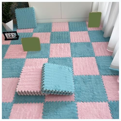30 Stück Puzzlematten aus Teppichquadraten, Plüschschaum-Bodenmatte, 30 x 30 cm quadratische Schaumstoff-Bodenfliesen, Flauschige ineinandergreifende Teppichfliesen, Bodenspielmatte für Zuhause (Farb 30 Stück Puzzlematten aus Teppichquadraten, Plüschschaum-Bodenmatte, 30 x 30 cm quadratische Schaumstoff-Bodenfliesen, Flauschige ineinandergreifende Teppichfliesen, Bodenspielmatte für Zuhause (Farb von MYRDBT