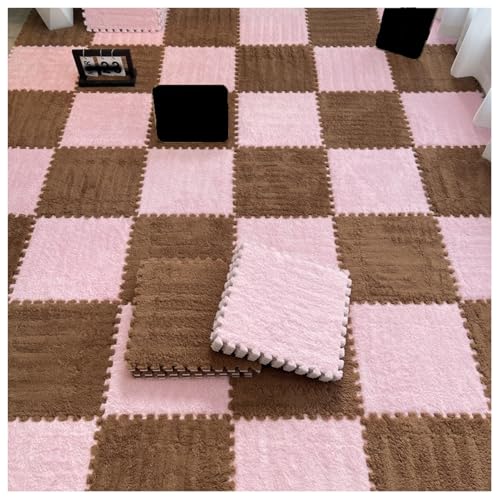 30 Stück Puzzlematten aus Teppichquadraten, Plüschschaum-Bodenmatte, 30 x 30 cm quadratische Schaumstoff-Bodenfliesen, Flauschige ineinandergreifende Teppichfliesen, Bodenspielmatte für Zuhause (Farb 30 Stück Puzzlematten aus Teppichquadraten, Plüschschaum-Bodenmatte, 30 x 30 cm quadratische Schaumstoff-Bodenfliesen, Flauschige ineinandergreifende Teppichfliesen, Bodenspielmatte für Zuhause (Farb von MYRDBT
