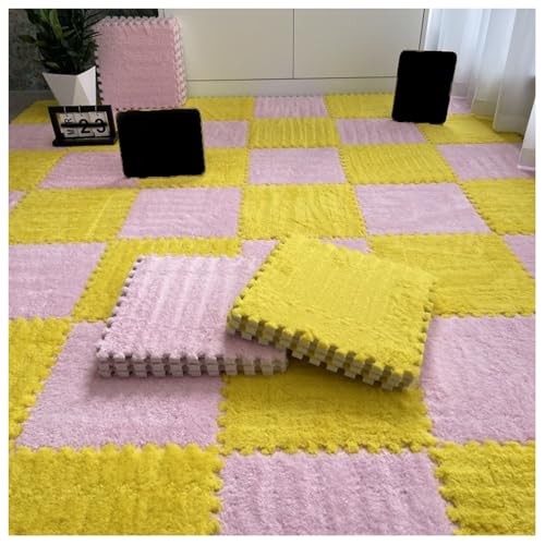 30 Stück Puzzlematten aus Teppichquadraten, Plüschschaum-Bodenmatte, 30 x 30 cm quadratische Schaumstoff-Bodenfliesen, Flauschige ineinandergreifende Teppichfliesen, Bodenspielmatte für Zuhause (Farb 30 Stück Puzzlematten aus Teppichquadraten, Plüschschaum-Bodenmatte, 30 x 30 cm quadratische Schaumstoff-Bodenfliesen, Flauschige ineinandergreifende Teppichfliesen, Bodenspielmatte für Zuhause (Farb von MYRDBT