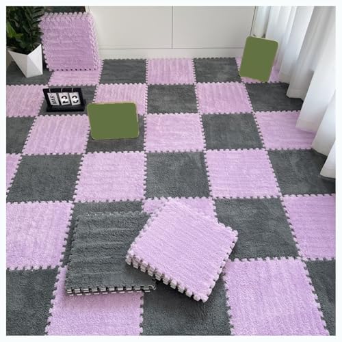 30 Stück Puzzlematten aus Teppichquadraten, Plüschschaum-Bodenmatte, 30 x 30 cm quadratische Schaumstoff-Bodenfliesen, Flauschige ineinandergreifende Teppichfliesen, Bodenspielmatte für Zuhause (Farb 30 Stück Puzzlematten aus Teppichquadraten, Plüschschaum-Bodenmatte, 30 x 30 cm quadratische Schaumstoff-Bodenfliesen, Flauschige ineinandergreifende Teppichfliesen, Bodenspielmatte für Zuhause (Farb von MYRDBT