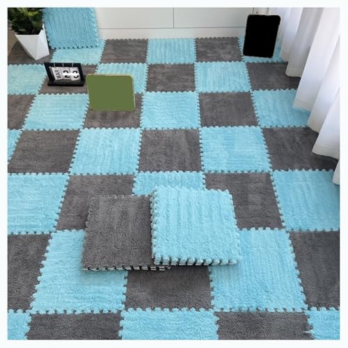30 Stück Puzzlematten aus Teppichquadraten, Plüschschaum-Bodenmatte, 30 x 30 cm quadratische Schaumstoff-Bodenfliesen, Flauschige ineinandergreifende Teppichfliesen, Bodenspielmatte für Zuhause (Farb 30 Stück Puzzlematten aus Teppichquadraten, Plüschschaum-Bodenmatte, 30 x 30 cm quadratische Schaumstoff-Bodenfliesen, Flauschige ineinandergreifende Teppichfliesen, Bodenspielmatte für Zuhause (Farb von MYRDBT