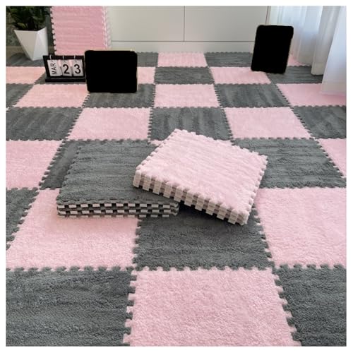 30 Stück Puzzlematten aus Teppichquadraten, Plüschschaum-Bodenmatte, 30 x 30 cm quadratische Schaumstoff-Bodenfliesen, Flauschige ineinandergreifende Teppichfliesen, Bodenspielmatte für Zuhause (Farb 30 Stück Puzzlematten aus Teppichquadraten, Plüschschaum-Bodenmatte, 30 x 30 cm quadratische Schaumstoff-Bodenfliesen, Flauschige ineinandergreifende Teppichfliesen, Bodenspielmatte für Zuhause (Farb von MYRDBT