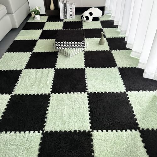 Ineinander greifender Teppich, 20-teiliger Bodenpuzzle-Teppich, ineinander greifende Bodenmatte aus Plüschschaum, quadratischer Bodenteppich aus Schaumstoff, ineinander greifende Puzzlematte, Kletter Ineinander greifender Teppich, 20-teiliger Bodenpuzzle-Teppich, ineinander greifende Bodenmatte aus Plüschschaum, quadratischer Bodenteppich aus Schaumstoff, ineinander greifende Puzzlematte, Kletter von MYRDBT