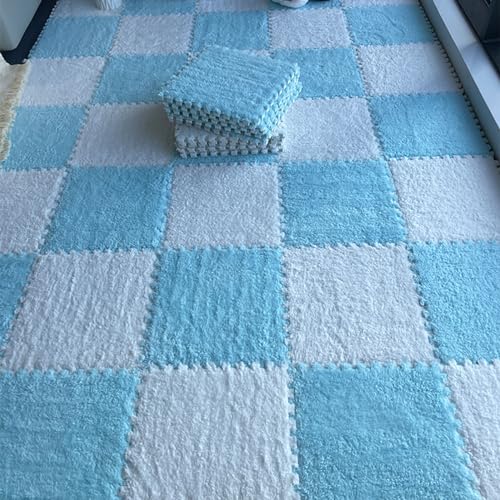 Ineinander greifender Teppich, 20-teiliger Bodenpuzzle-Teppich, ineinander greifende Bodenmatte aus Plüschschaum, quadratischer Bodenteppich aus Schaumstoff, ineinander greifende Puzzlematte, Kletter Ineinander greifender Teppich, 20-teiliger Bodenpuzzle-Teppich, ineinander greifende Bodenmatte aus Plüschschaum, quadratischer Bodenteppich aus Schaumstoff, ineinander greifende Puzzlematte, Kletter von MYRDBT