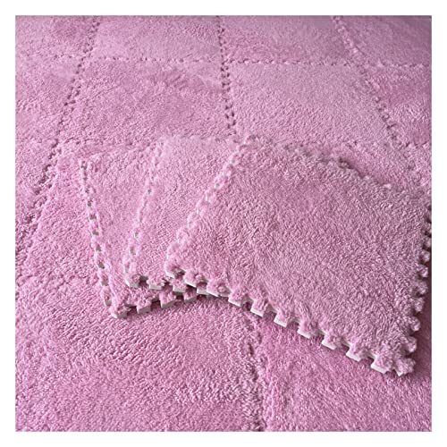 Patchwork-Teppich, 16-teilig, ineinandergreifende Schaumstoffmatten, Flauschige Teppichfliesen, Plüsch-Teppich, quadratische Spleiß-Bodenfliesen, weiche Spielmatte, Puzzle-Bodenmatte für Spielzimmer, von MYRDBT