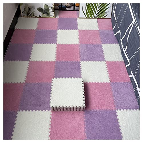 Patchwork-Teppich, 16-teilig, ineinandergreifende Schaumstoffmatten, Flauschige Teppichfliesen, Plüsch-Teppich, quadratische Spleiß-Bodenfliesen, weiche Spielmatte, Puzzle-Bodenmatte für Spielzimmer, Patchwork-Teppich, 16-teilig, ineinandergreifende Schaumstoffmatten, Flauschige Teppichfliesen, Plüsch-Teppich, quadratische Spleiß-Bodenfliesen, weiche Spielmatte, Puzzle-Bodenmatte für Spielzimmer, von MYRDBT
