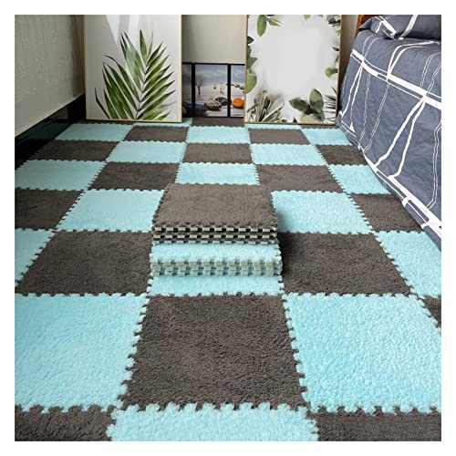 Patchwork-Teppich, 16-teilig, ineinandergreifende Schaumstoffmatten, Flauschige Teppichfliesen, Plüsch-Teppich, quadratische Spleiß-Bodenfliesen, weiche Spielmatte, Puzzle-Bodenmatte für Spielzimmer, Patchwork-Teppich, 16-teilig, ineinandergreifende Schaumstoffmatten, Flauschige Teppichfliesen, Plüsch-Teppich, quadratische Spleiß-Bodenfliesen, weiche Spielmatte, Puzzle-Bodenmatte für Spielzimmer, von MYRDBT