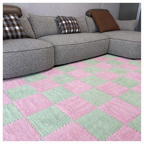 Plüsch-Puzzlematten für den Boden, ineinandergreifende Schaumstoff-Bodenmatte, 30 x 30 cm quadratische Flauschige Schaumstofffliesen, weiche Spielmatten für den Raumbereich (Größe: 12 Stück, Farbe: P Plüsch-Puzzlematten für den Boden, ineinandergreifende Schaumstoff-Bodenmatte, 30 x 30 cm quadratische Flauschige Schaumstofffliesen, weiche Spielmatten für den Raumbereich (Größe: 12 Stück, Farbe: P von MYRDBT