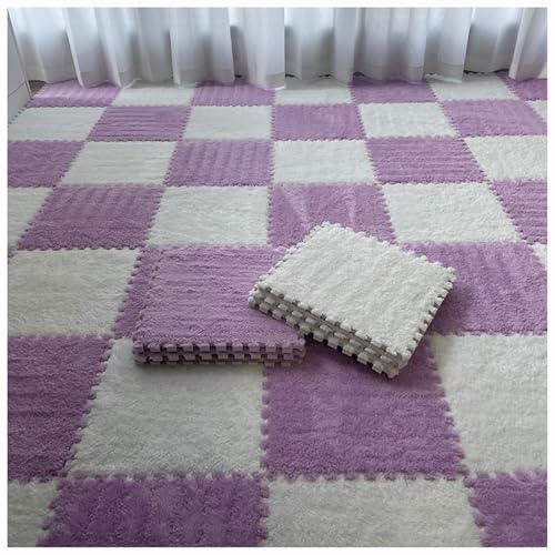 Plüsch-Puzzlematten für den Boden, ineinandergreifende Schaumstoff-Bodenmatte, 30 x 30 cm quadratische Flauschige Schaumstofffliesen, weiche Spielmatten für den Raumbereich (Größe: 14 Stück, Farbe: W Plüsch-Puzzlematten für den Boden, ineinandergreifende Schaumstoff-Bodenmatte, 30 x 30 cm quadratische Flauschige Schaumstofffliesen, weiche Spielmatten für den Raumbereich (Größe: 14 Stück, Farbe: W von MYRDBT
