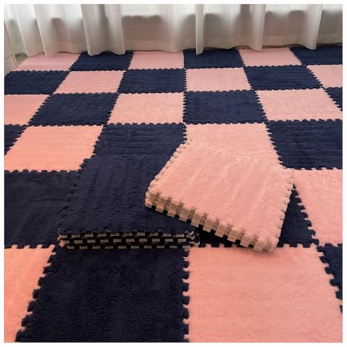 Plüsch-Puzzlematten für den Boden, ineinandergreifende Schaumstoff-Bodenmatte, 30 x 30 cm quadratische Flauschige Schaumstofffliesen, weiche Spielmatten für den Raumbereich (Größe: 14 Stück, Farbe: P Plüsch-Puzzlematten für den Boden, ineinandergreifende Schaumstoff-Bodenmatte, 30 x 30 cm quadratische Flauschige Schaumstofffliesen, weiche Spielmatten für den Raumbereich (Größe: 14 Stück, Farbe: P von MYRDBT